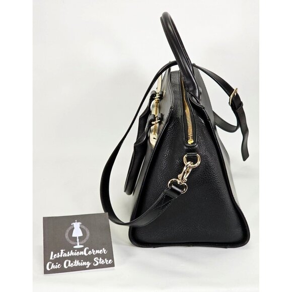 Kate Spade Women's Black Leather Mini Bernadine Hadley Street Satchel Handbag - Picture 9 of 16